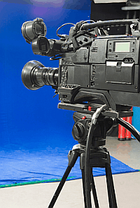 Filmstudio mit Molton Bluescreen Hintergrund Filmstudio mit Molton Bluescreen Hintergrund