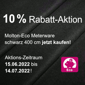 Molton-Eco Meterware schwarz 400 cm
