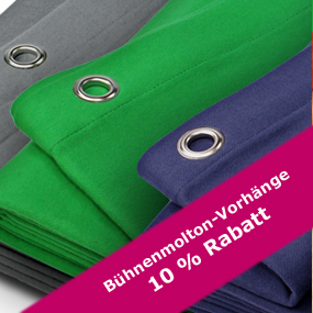 10 Prozent auf Bühnenmolton-Vorhänge