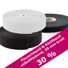 Flausch- und Klettband selbstklebend 30 Prozent