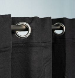 Molton mieten Bühnenmolton schwarz konfektioniert Befestigung Ösen Stange