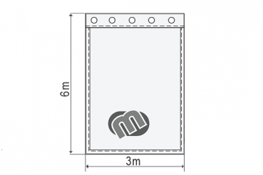 B�hnenmolton konfektioniert, anthrazit,  3m x 6m