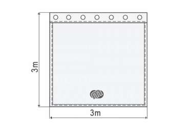 Akustikvorhang schiefergrau Molton 300 g/m² B=3m (geöst) x H=3m