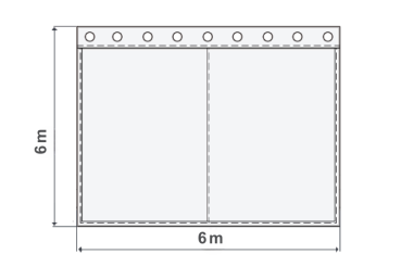 Skizze Dekomolton GREENLINE konfektioniert, schwarz, 6m x 6m