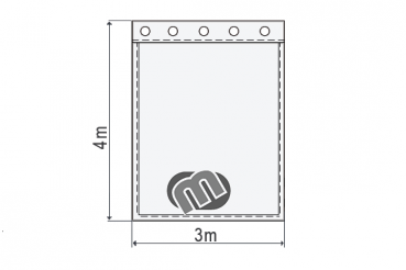 Preview: Dekomolton B1 konfektioniert, grün, 3m (geöst) x 4m