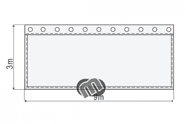 Preview: Dekomolton B1 konfektioniert, grün, 9m x 3m