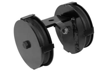 Wentex Eurotrack Doppelrad-Riemenscheibe 85 mm schwarz – Umlenkrolle mit zwei Rädern zur präzisen Seilführung im Eurotrack Schienensystem für Bühne, Studio oder Messe