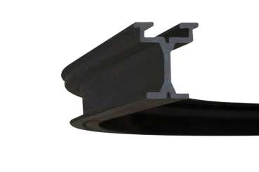 Wentex Eurotrack Eckstück 90 Grad schwarz R=1000 mm – gebogene Schienenecke für fließende Vorhangführung im Eurotrack Schienensystem für Bühnen und Events