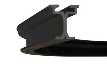 Wentex Eurotrack Eckstück 90 Grad R=500 mm schwarz – kompakte gebogene Schienenecke für enge Vorhangführung, kompatibel mit HD Runner im Eurotrack System