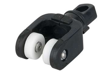 Wentex Eurotrack Laufrolle 2 Räder schwarz – Vorhanglaufrolle ohne Zubehör zur flexiblen Befestigung mit Karabiner oder S-Haken im Eurotrack Schienensystem