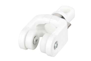 Wentex Eurotrack Laufrolle 2 Räder weiß – Vorhanglaufrolle ohne Zubehör zur flexiblen Befestigung mit Karabiner oder S-Haken im Eurotrack Schienensystem