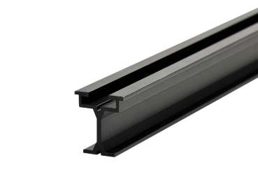 Wentex Eurotrack Schiene 200 cm schwarz eloxiert – stabile Profilschiene für Vorhänge an Traversen und Deckensystemen im Bühnen- und Eventbereich