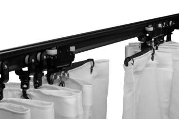 Wentex Eurotrack Überlappungsarm schwarz – Schienenmontage überlappende weiße Vorhänge