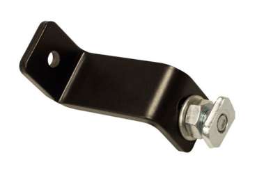 Wentex Eurotrack Universal Montagehalterung schwarz pulverbeschichtet – Schraube und Mutter montiert