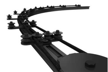 Wentex Seilführung mit 3 Rollen schwarz pulverbeschichtet – Seilführung Schienenmontage schwarz