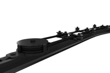 Wentex Seilführung 4 Rollen schwarz pulverbeschichtet – Nahansicht Seilführung