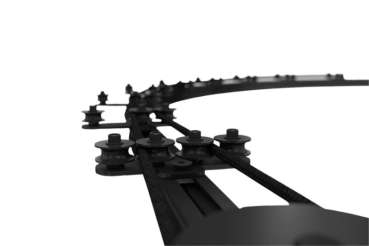 Wentex Seilführung 4 Rollen schwarz pulverbeschichtet – Integration ins Schienensystem & Seilführung