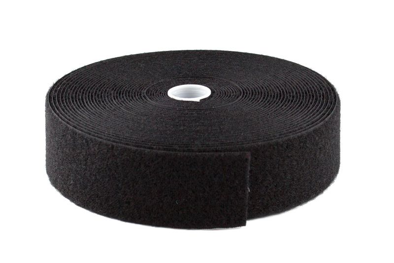 Flauschband/Veloursband selbstklebend, schwarz, 20 mm breit, Meterware