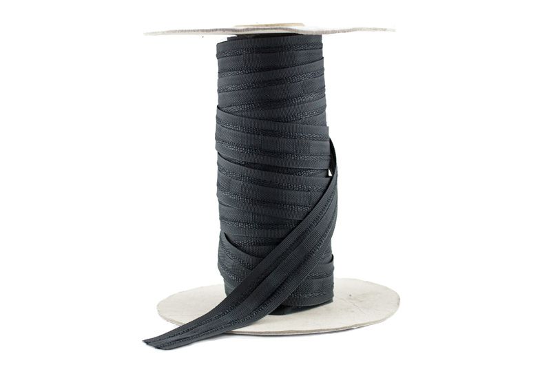 Kräuselband schwarz, 22 mm, Meterware, 2 fädig | Gardinen-Sets