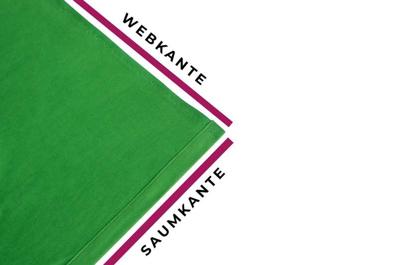 Bühnenmolton Easy gesäumt greenbox 3x4 Meter Saumkante und Webkante