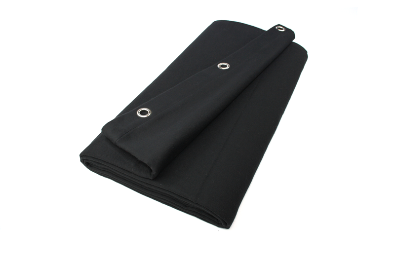 Bühnenmolton konfektioniert, schwarz, 6m x 3m