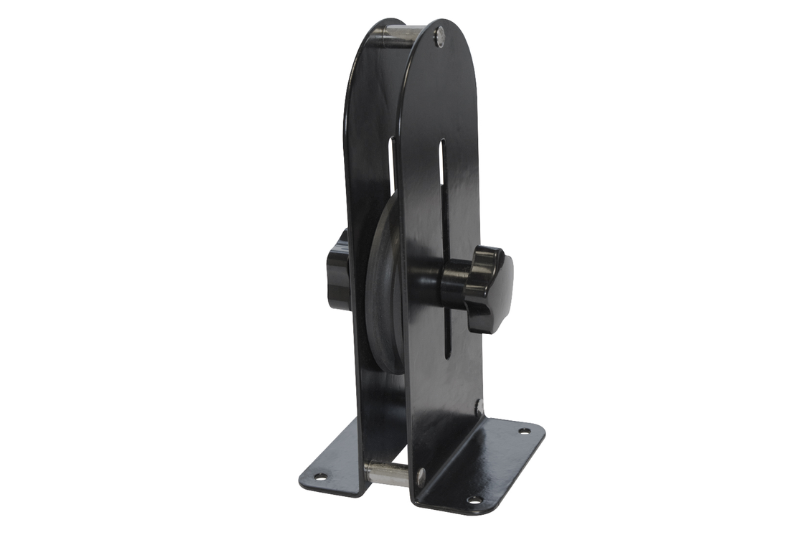 Wentex Eurotrack Bodenrolle schwarz – sichere Bodenführung für schwere Vorhänge und Stoffbahnen im Eurotrack Schienensystem für Bühne, Messe oder Studio