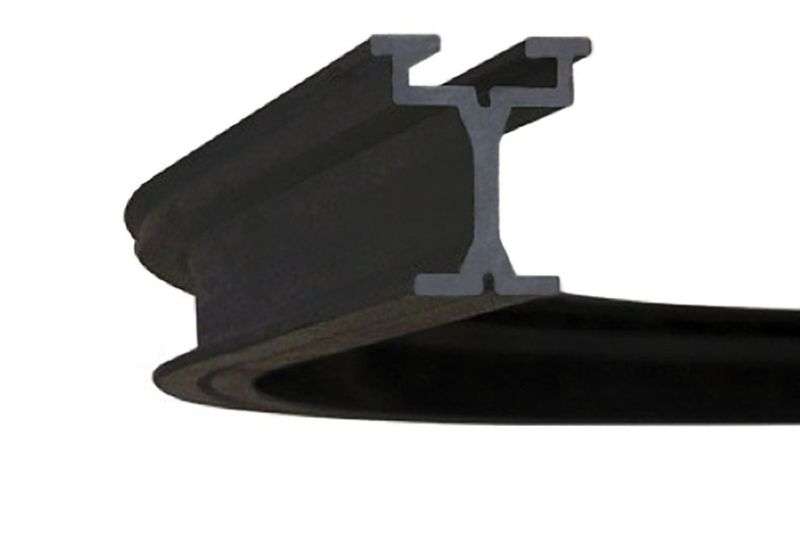 Wentex Eurotrack Eckstück 90 Grad R=500 mm schwarz – kompakte gebogene Schienenecke für enge Vorhangführung, kompatibel mit HD Runner im Eurotrack System