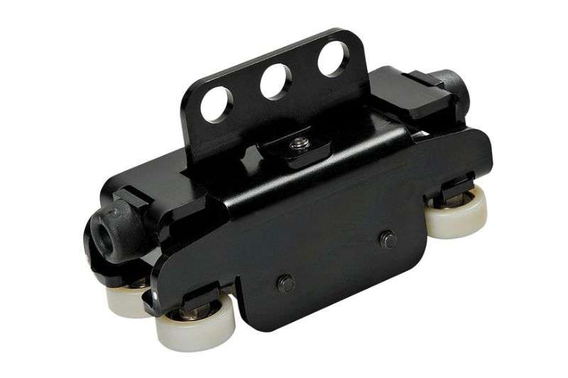 Wentex Eurotrack Hochleistungslaufrolle 4x4 schwarz – Heavy Duty Runner für Vorhänge bis 20 kg mit ruhigem Lauf und überlappender Befestigungsmöglichkeit im Eurotrack Schienensystem