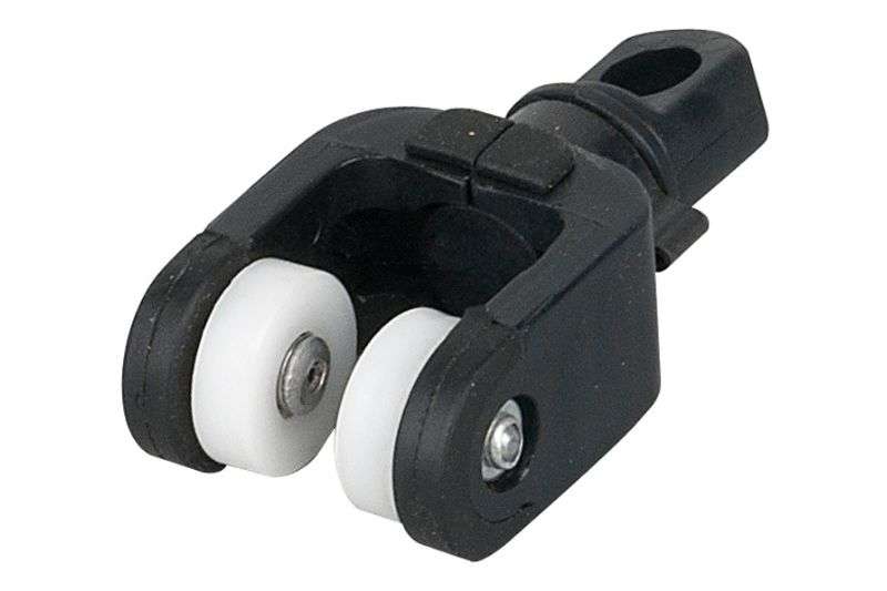 Wentex Eurotrack Laufrolle 2 Räder schwarz – Vorhanglaufrolle ohne Zubehör zur flexiblen Befestigung mit Karabiner oder S-Haken im Eurotrack Schienensystem