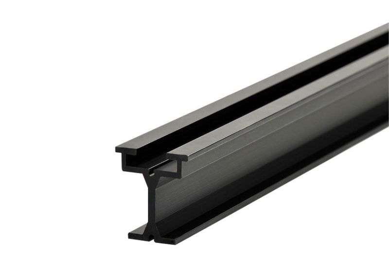 Wentex Eurotrack Schiene 500 cm schwarz eloxiert – 5 Meter Vorhangschiene für große Event- und Bühneninstallationen, kompatibel mit modularem Schienensystem