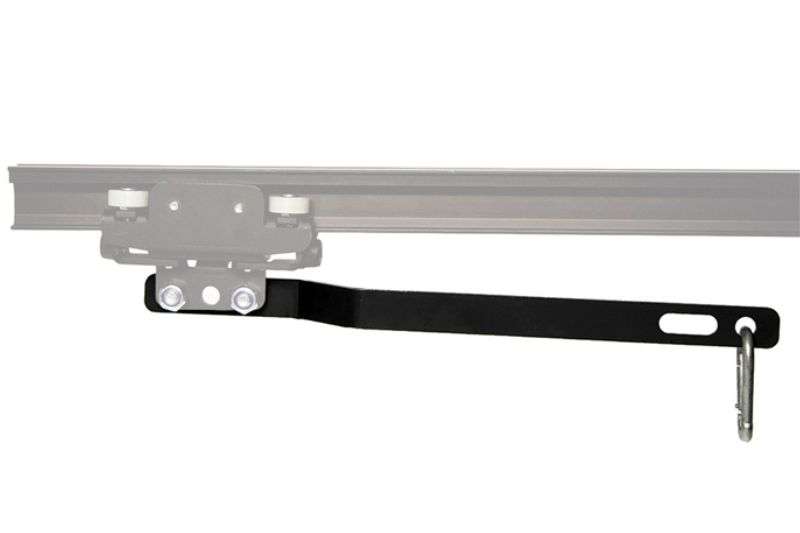 Wentex Eurotrack Überlappungsarm schwarz – Schienenmontage angedeutet