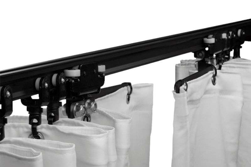 Wentex Eurotrack Überlappungsarm schwarz – Schienenmontage überlappende weiße Vorhänge