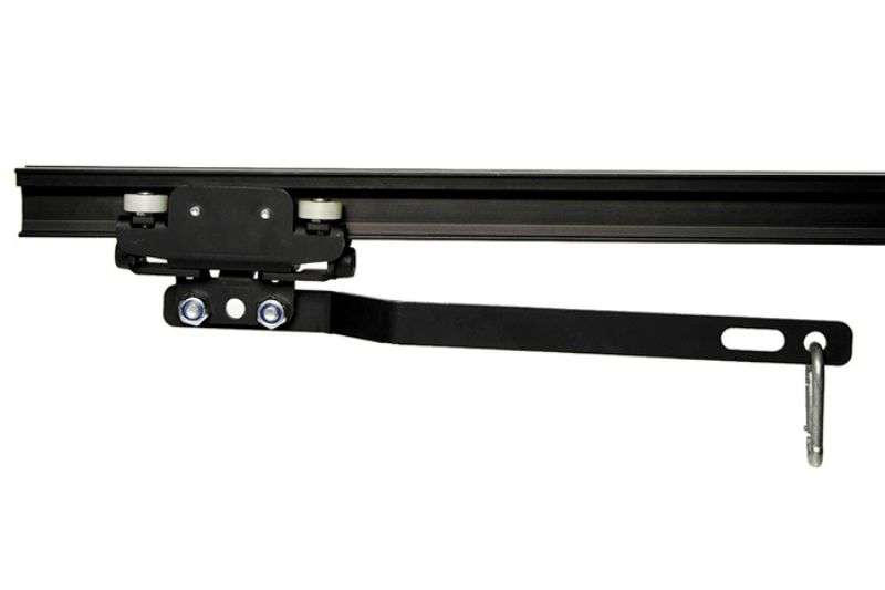 Wentex Eurotrack Überlappungsarm schwarz – Schienenmontage und Karabiner