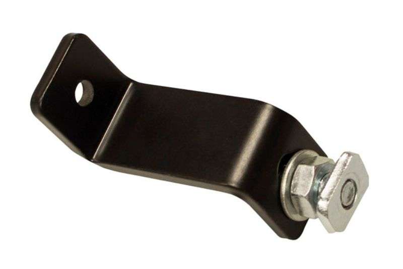 Wentex Eurotrack Universal Montagehalterung schwarz pulverbeschichtet – Schraube und Mutter montiert