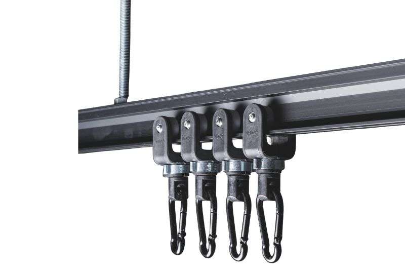 Wentex Karabiner 6 mm schwarz im 10er Set – Anwendung in Vorhangschiene
